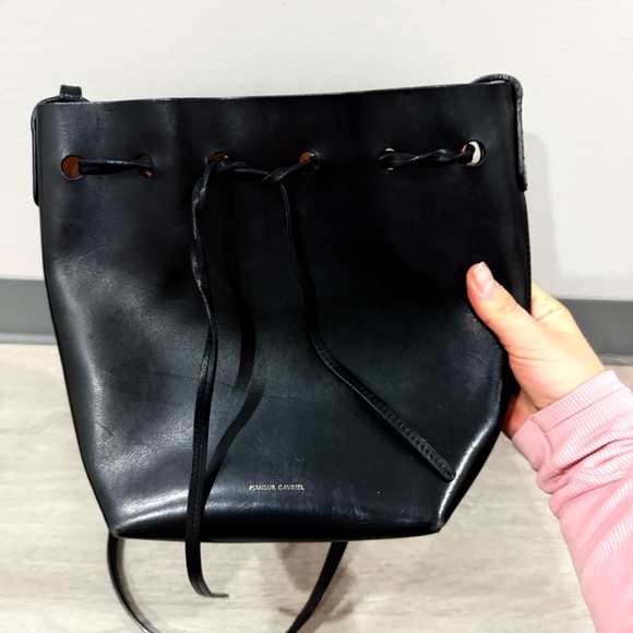 Mansur Gavriel Bucket Bag Ballerina in Black Leather - Picture 4 of 12